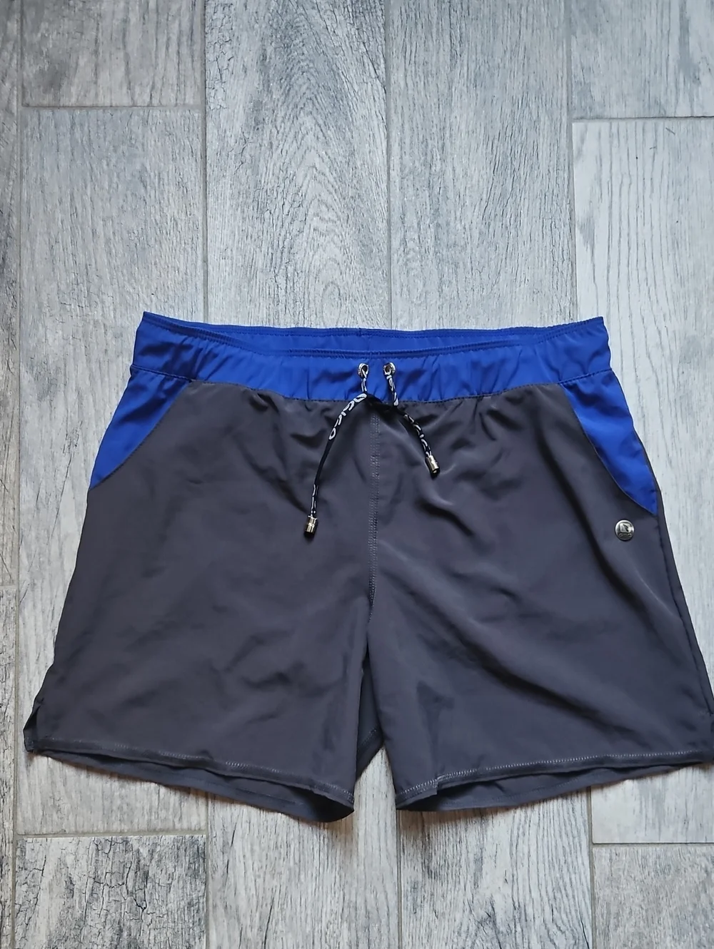 Men's Two-Tone Gray and Royal Blue Athletic Shorts